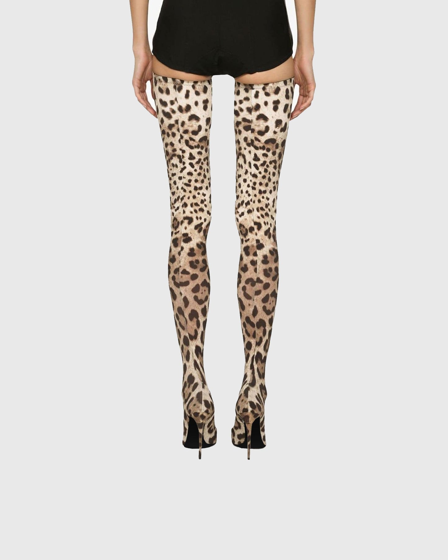 Claretta Leopard Print Over The Knee Boots