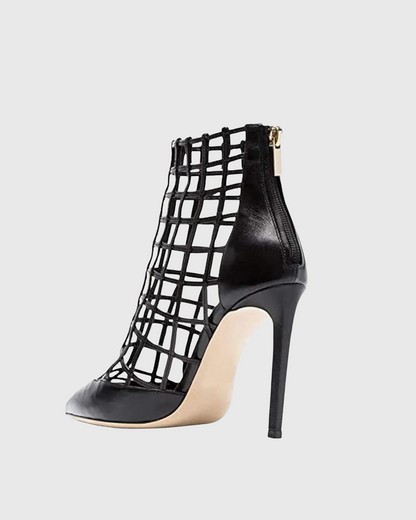 Cloe Cage Boots In Black