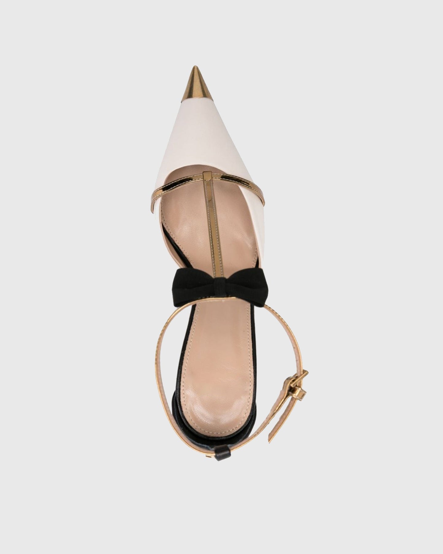 Colomba Bow Embellished Strap Pumps In White