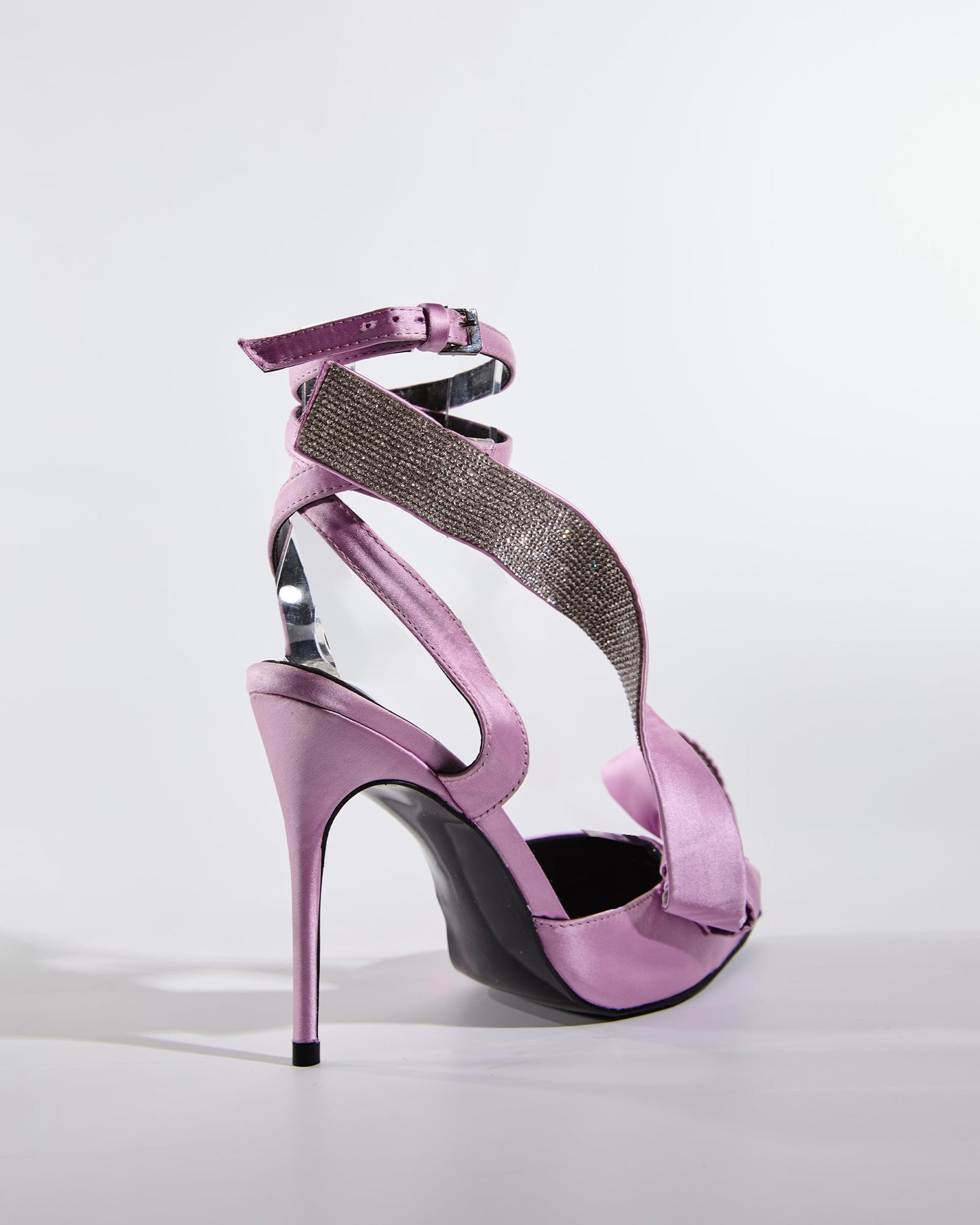 Crocifissa Spiral Rhinestone Bow Pumps In Lilac