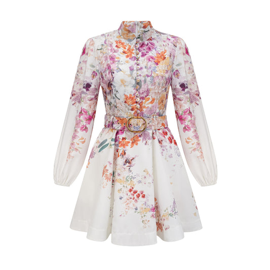 Bianca floral-print mini dress