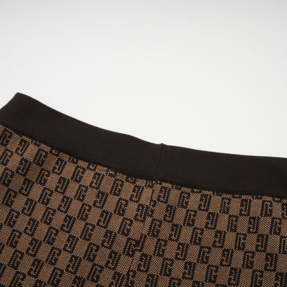 Cyrielle monogram-jacquard top & trousers matching set