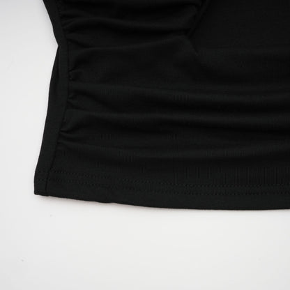 Anaïs Black Open-Front Gathered Top
