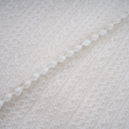 Hélène white pointelle puff midi dress