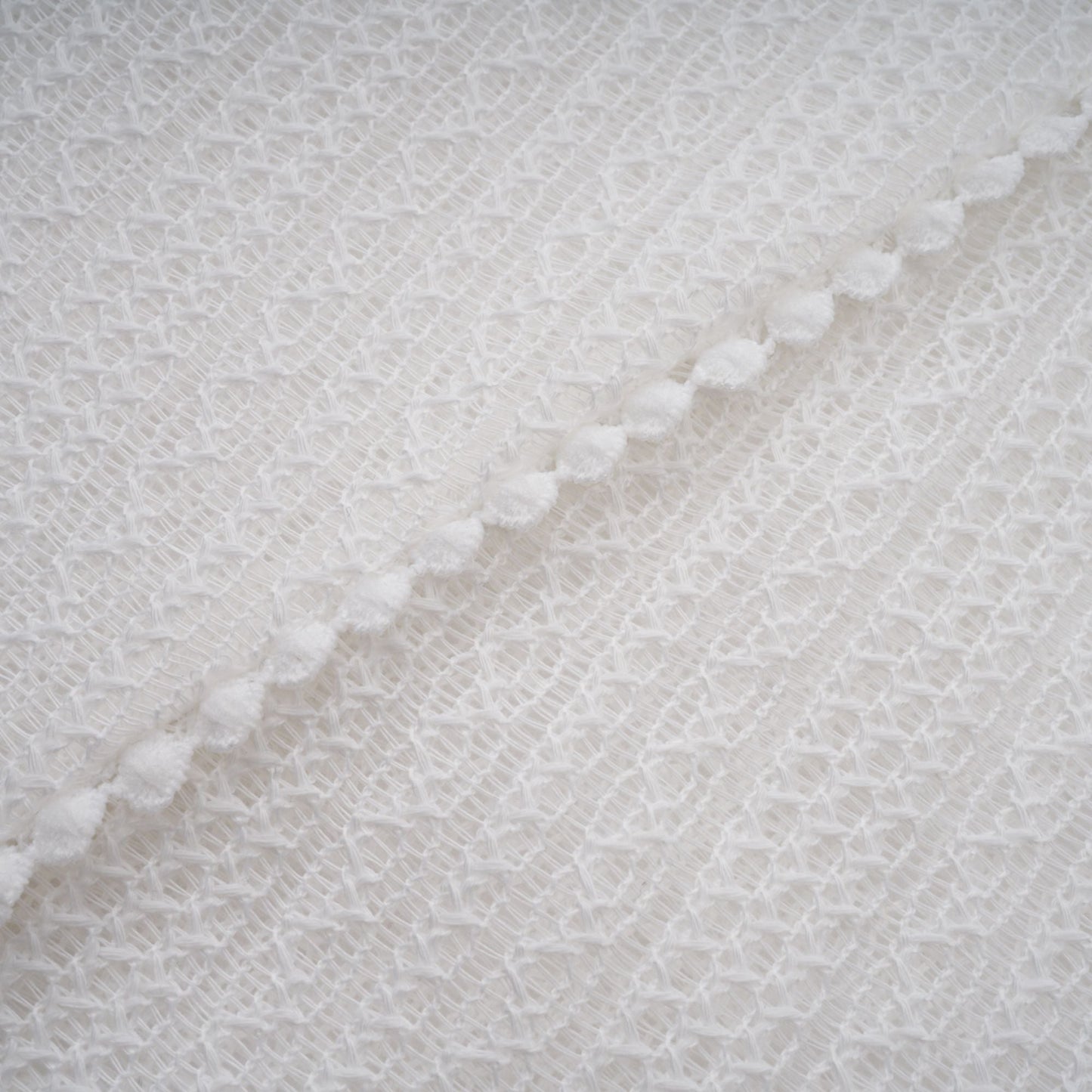 Hélène white pointelle puff midi dress