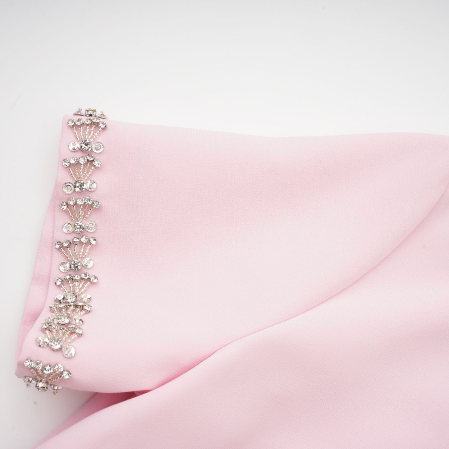 Cassiopeia crystal-accented pink bow midi dress