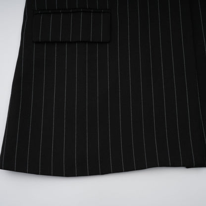 Stefania black striped open-back blazer