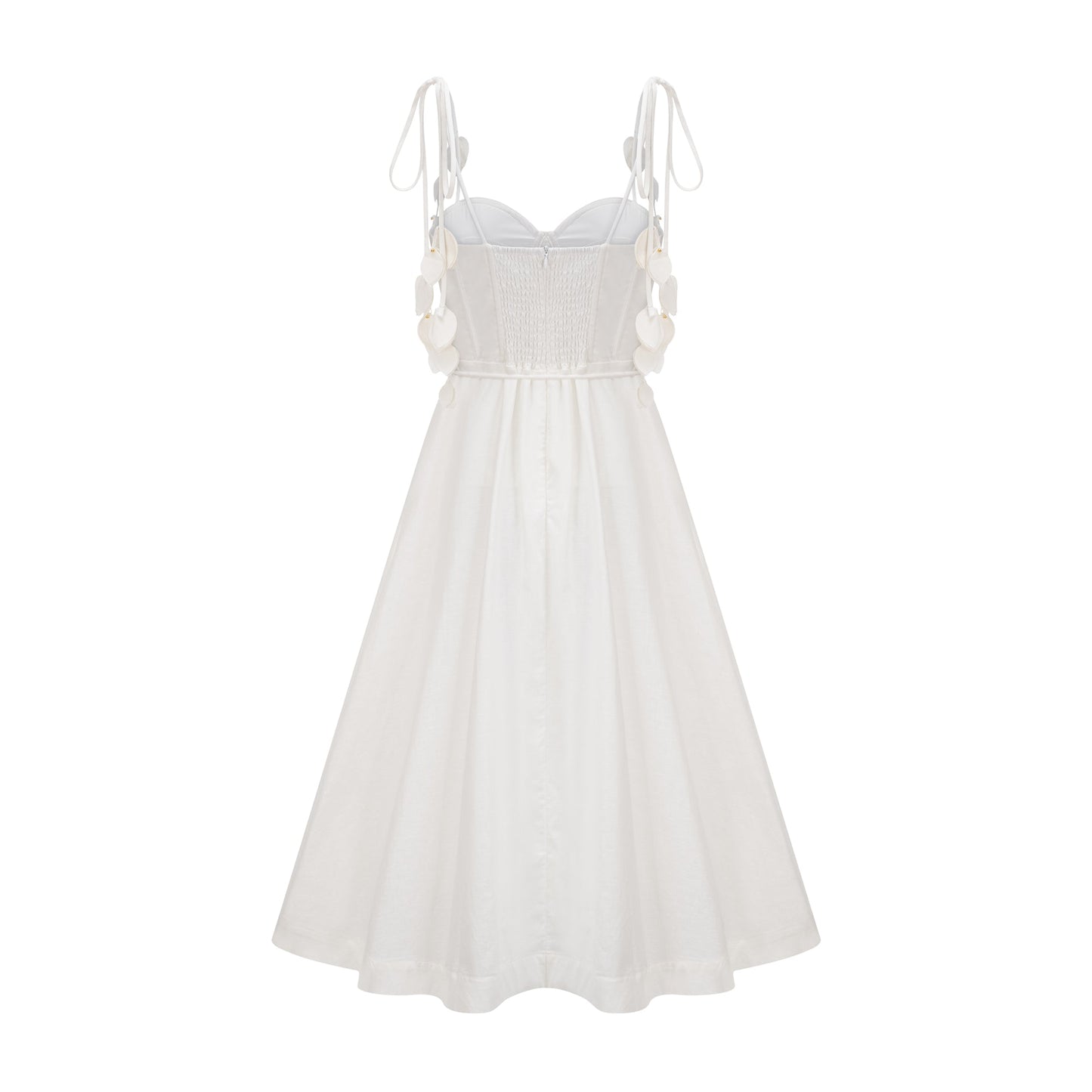 Hélène white corset midi dress