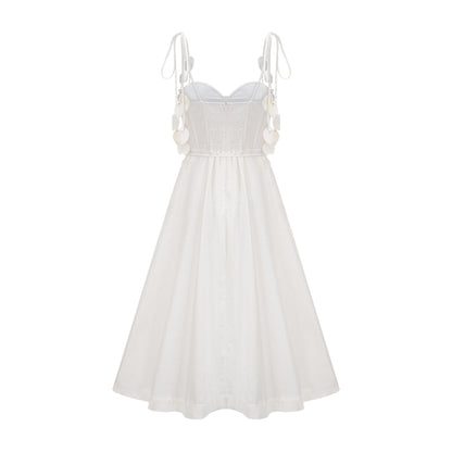 Hélène white corset midi dress