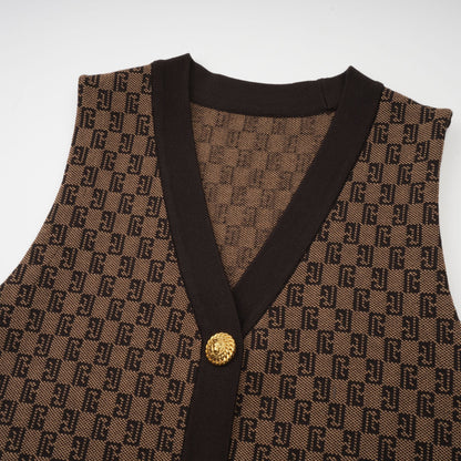 Cyrielle monogram-jacquard top & trousers matching set