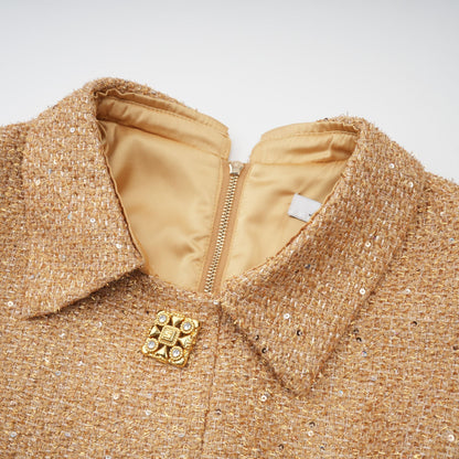Morgane tweed long-sleeve mini dress
