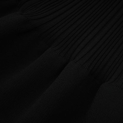 Angèle black off-shoulder knitted mini dress