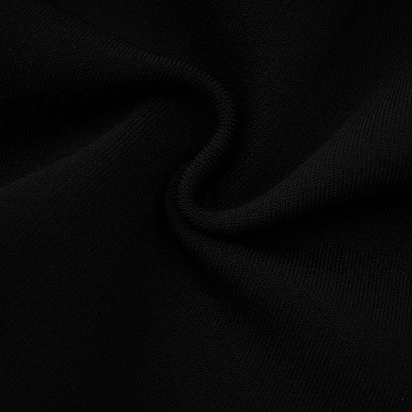 Angèle black off-shoulder knitted mini dress