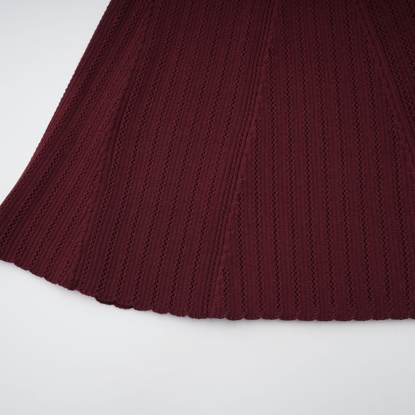 Corrine red ruffled knit top & skirt matching set