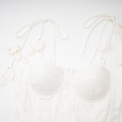 Hélène white corset midi dress