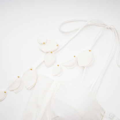 Hélène white corset midi dress