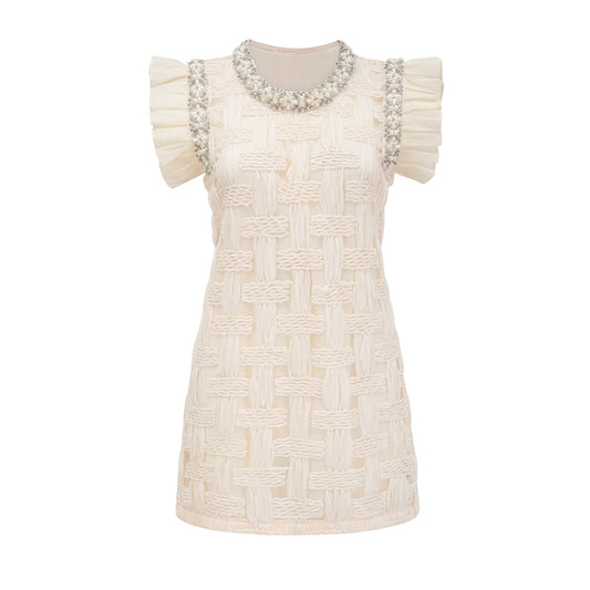 Bernadette interwoven embellished mini dress