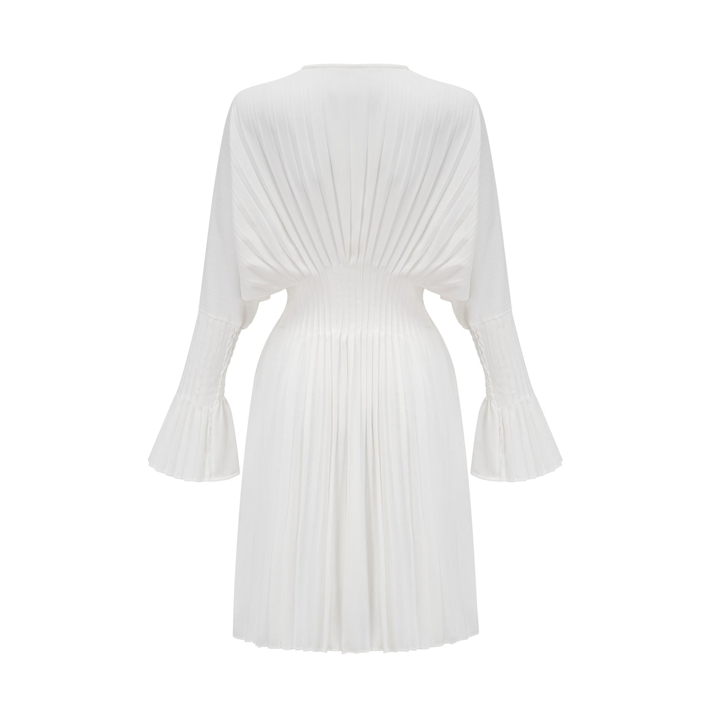 Claudette V-neck pleated mini dress