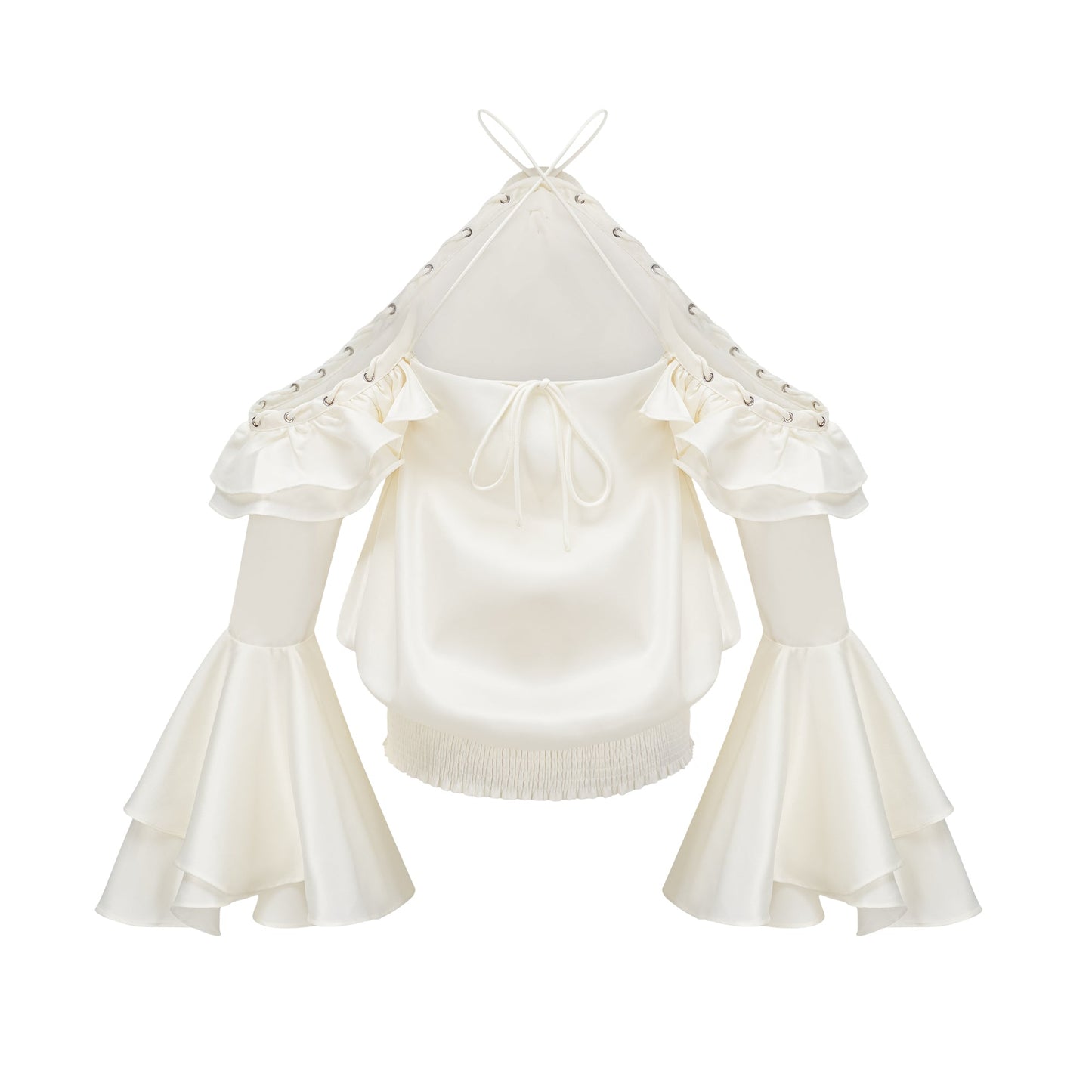 Fleur floral cold-shoulder ruffled mini dress