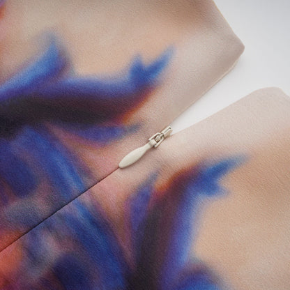 Urbaine smudged graffiti-print silk midi dress