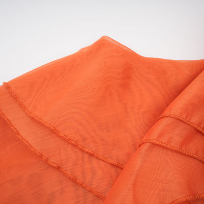 Carrie orange halterneck flounced maxi dress