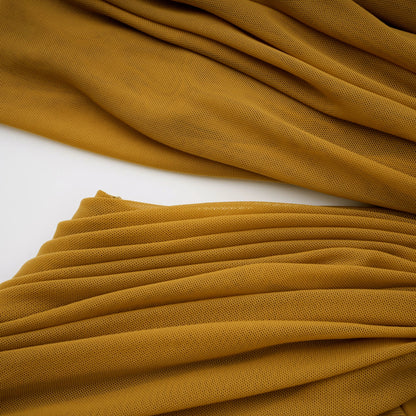 Ludivine ocher off-shoulder cut-out ruched maxi dress