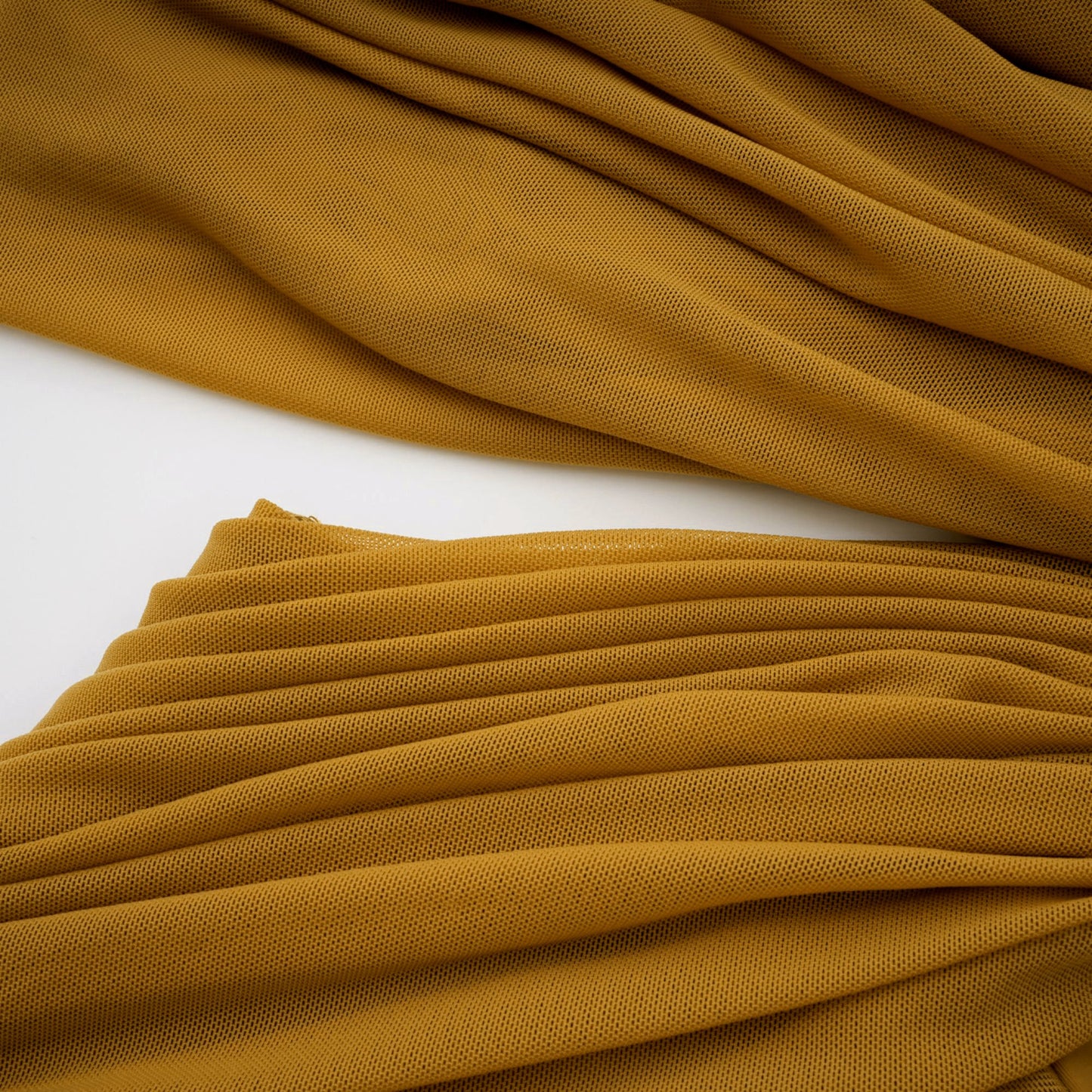 Ludivine ocher off-shoulder cut-out ruched maxi dress