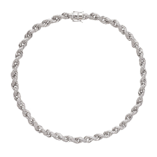 Aventin Silver Tone Cable Link Crystal Embellished Necklace