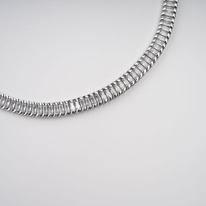 Albane Sliver Tone Crystal-Embellished Necklace