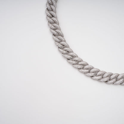 Frida Silver Tone Cuban Link Crystal Embellished Necklace