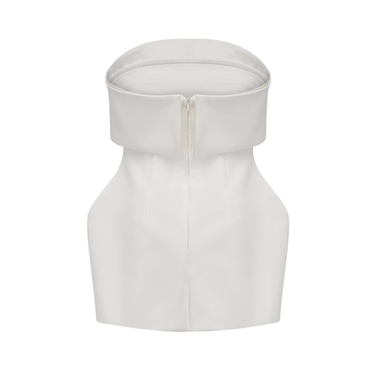 Énora white off-shoulder puff mini dress