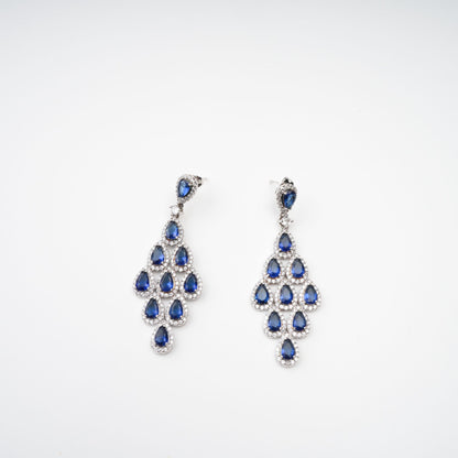 Estelle Blue Crystal Embellished Sterling Silver Earrings