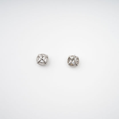 Blanche White Crystal Embellished Earrings