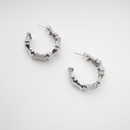 Léa Silver Tone Crystal Embellished Earrings