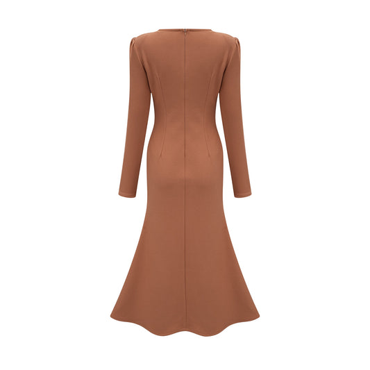 Doriane khaki sequin-embellished midi dress