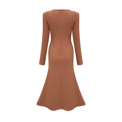 Doriane khaki sequin-embellished midi dress