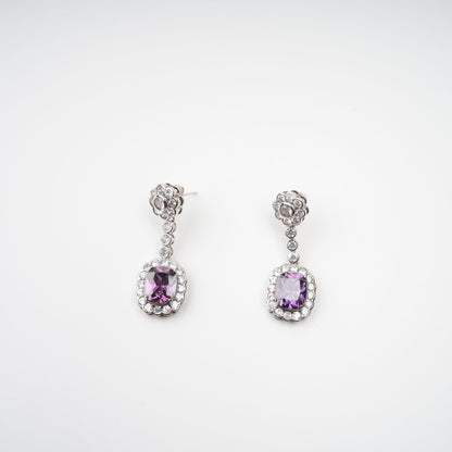 Clémence Purple Crystal Embellished Earrings