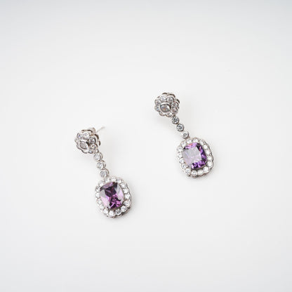 Clémence Purple Crystal Embellished Earrings