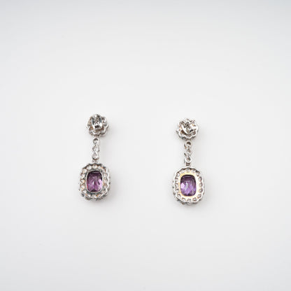 Clémence Purple Crystal Embellished Earrings