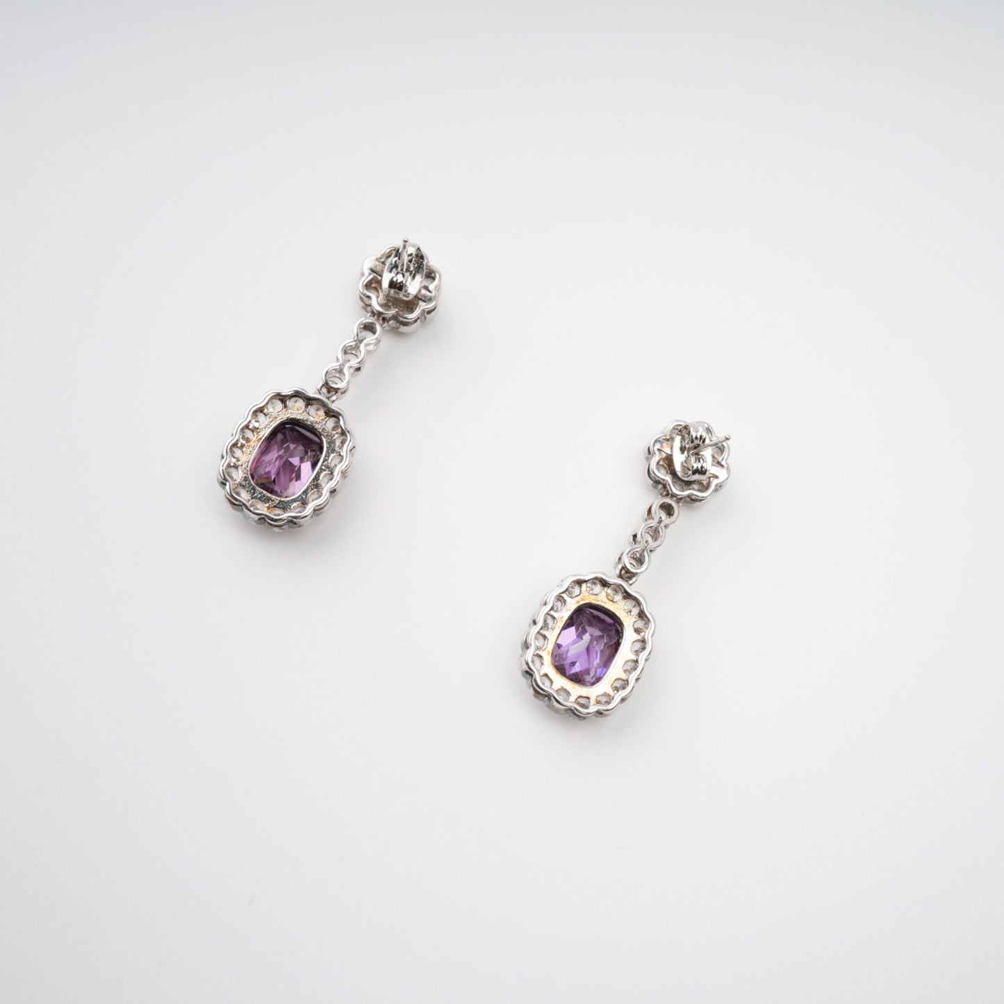 Clémence Purple Crystal Embellished Earrings