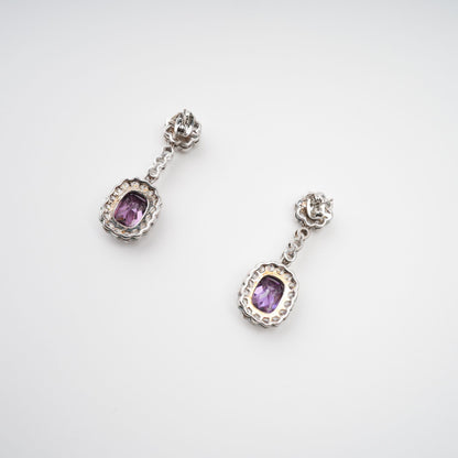 Clémence Purple Crystal Embellished Earrings