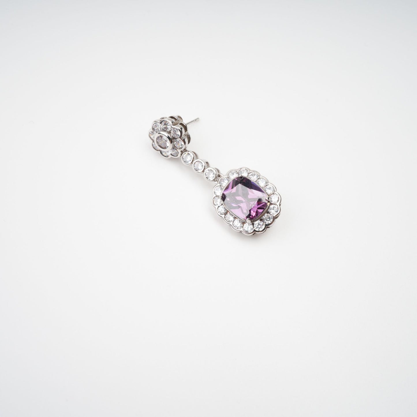 Clémence Purple Crystal Embellished Earrings