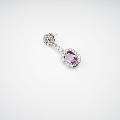 Clémence Purple Crystal Embellished Earrings