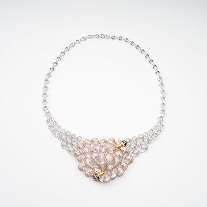 Anthemon Silver Tone Crystal Embellished Necklace
