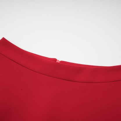 Colette red pleated blouse & skirt matching set