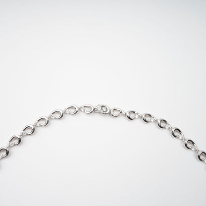Anthemon Silver Tone Crystal Embellished Necklace
