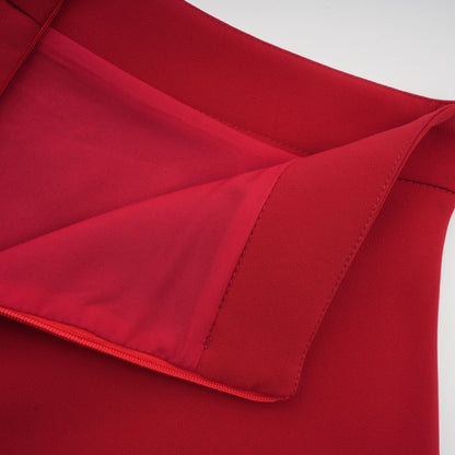 Colette red pleated blouse & skirt matching set