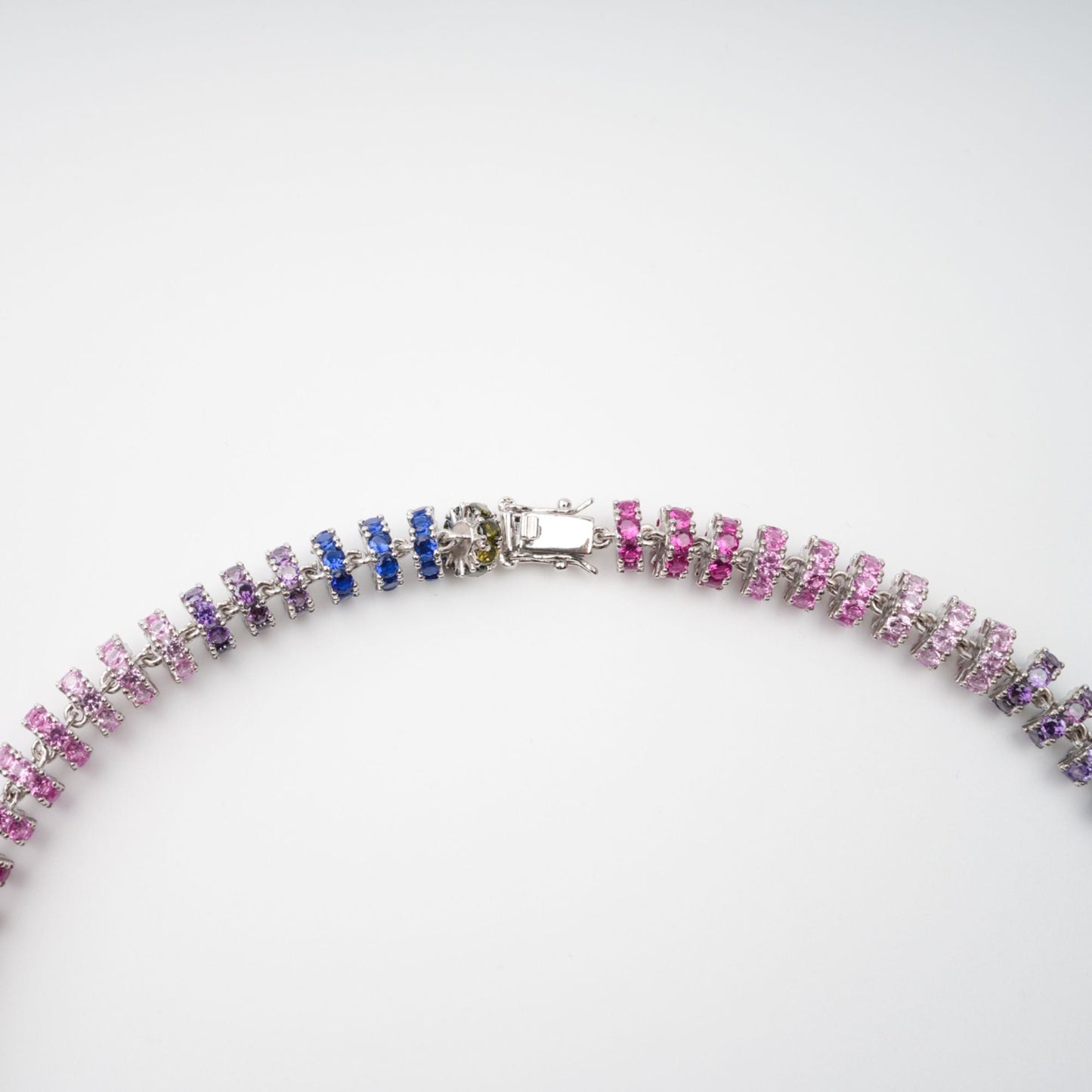 Sandrine Multicolor Crystal Embellished Sterling Silver Necklace
