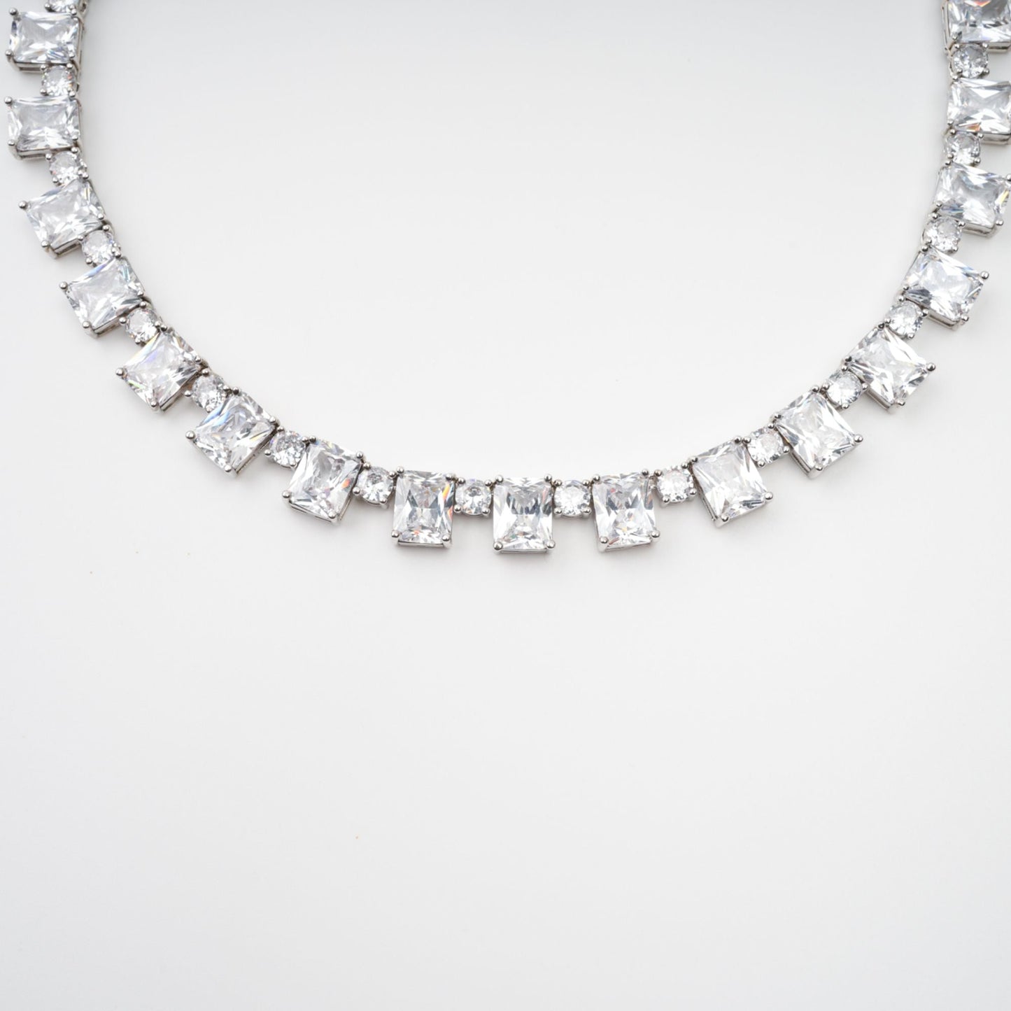 Mathilde Silver Tone Crystal Embellished Necklace