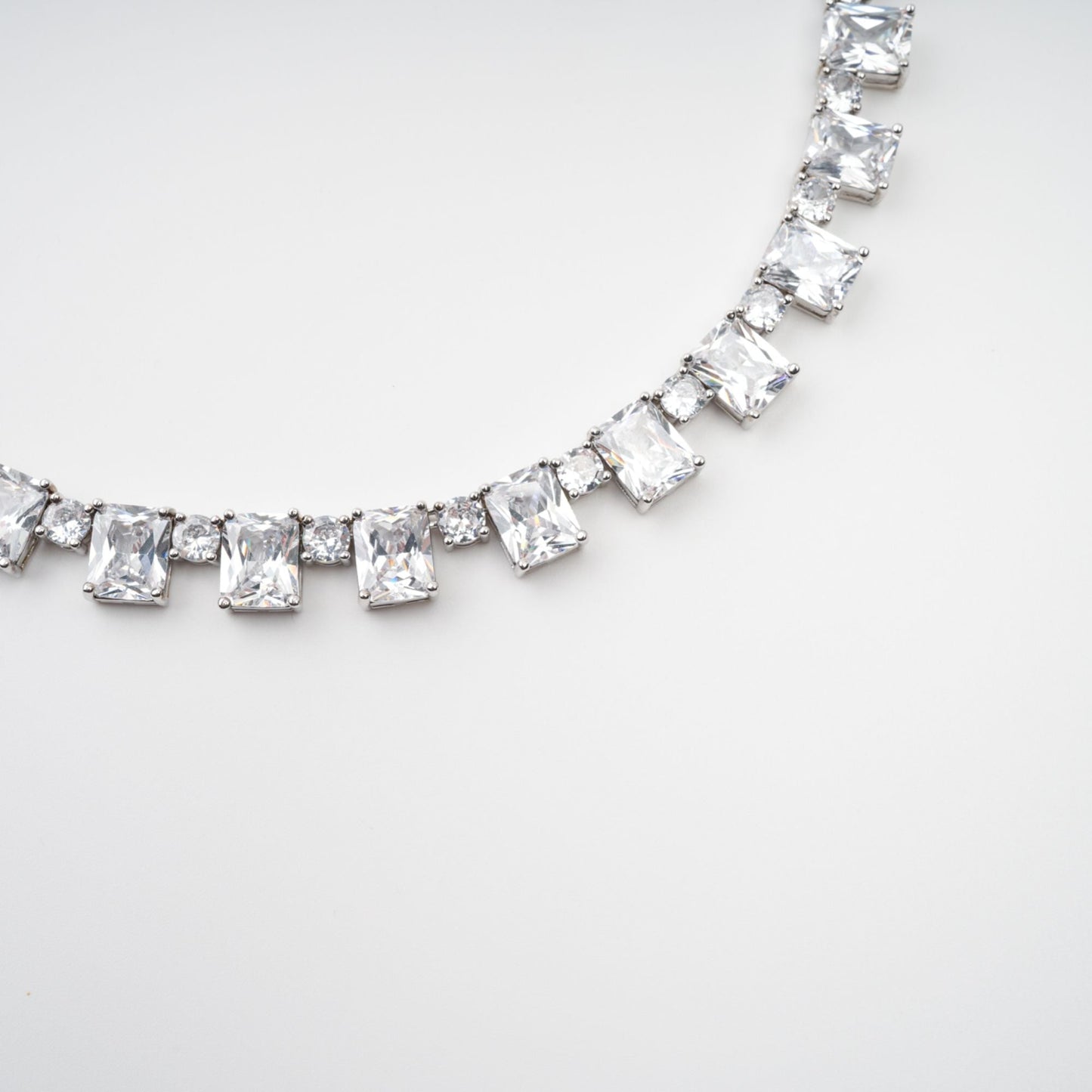 Mathilde Silver Tone Crystal Embellished Necklace